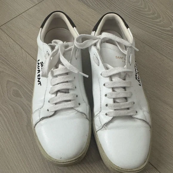 Saint Laurent White Leather Sneakers - Picture 2 of 4